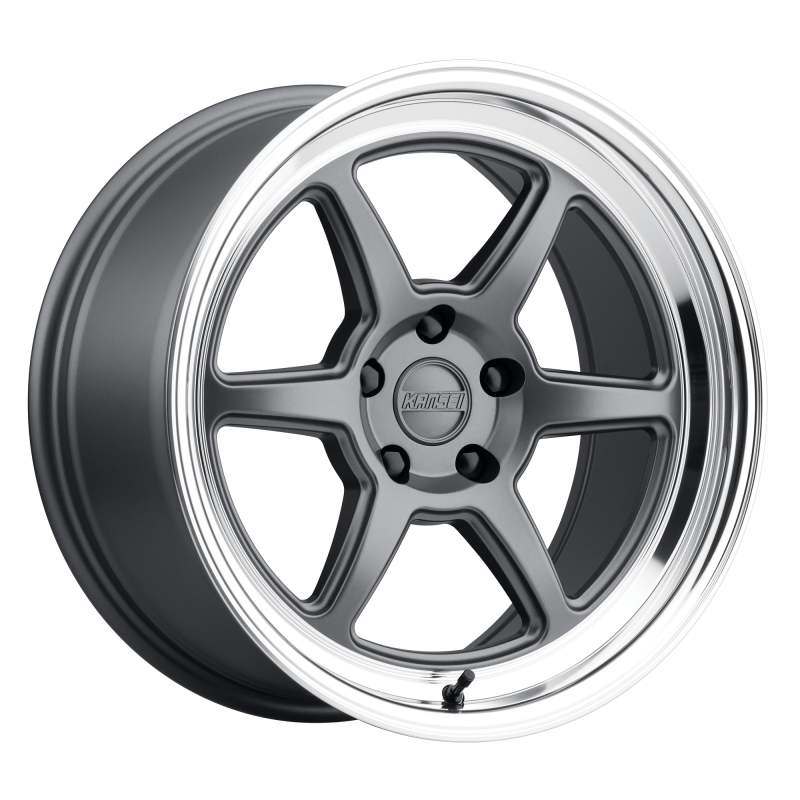 Kansei K14G Roku 18x9in / 5x110 BP / 12mm Offset / 73.1mm Bore - Grey & Machined Lip Wheel