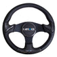 NRG Carbon Fiber Steering Wheel (350mm) Blk Frame Blk Stitching w/Rubber Cover Horn Button