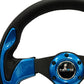 NRG Reinforced Steering Wheel (320mm) Blk w/Blue Trim