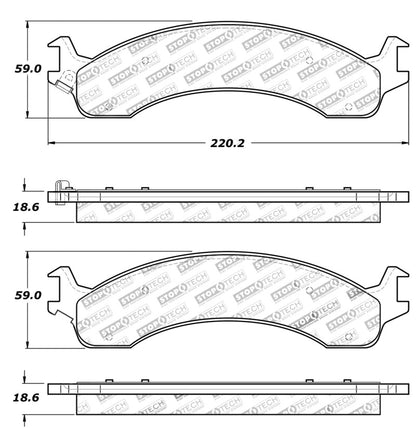 StopTech Sport Brake Pads w/Shims and Hardware - Rear