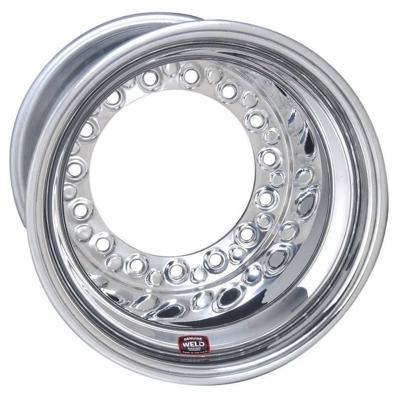 Weld Wide 5 XL Direct MT 15x13 / 5x10.25 BP / 5in. BS Polished Assembly - Mod Beadlock w/6-Dzus Cvr