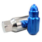 NRG 500 Series M12 X 1.5 Bullet Shape Steel Lug Nut Set - 21 Pc w/Lock Key - Blue