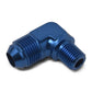 Russell Performance -6 AN to 1/8in NPT 90 Degree Flare to Pipe Adapter (Blue)