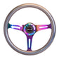 NRG Classic Wood Grain Steering Wheel (350mm) Chameleon/Pearlescent Paint Grip w/Neochrome 3-Spoke