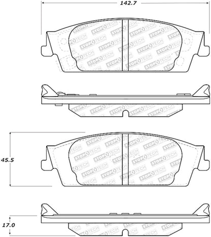 StopTech 15-17 Cadillac Escalade ESV Street Performance Rear Brake Pads