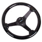 NRG Reinforced Steering Wheel (350mm / 3in Deep) Classic Blk Sparkle Wood Grain w/Blk 3-Spoke Center