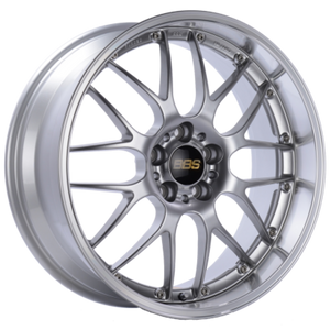 BBS RS-GT 19x9.5 5x112 ET32 Diamond Silver Center Diamond Cut Lip Wheel - 82mm PFS Required