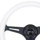 NRG Classic Wood Grain Steering Wheel (350mm) Glow-In-The-Dark Blue Grip w/Black 3-Spoke Center