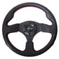 NRG Reinforced Steering Wheel (320mm) Leather w/Red Stitch