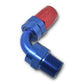 Russell Performance -6 AN Red/Blue 90 Degree Full Flow Swivel Pipe Thread Hose End (With 3/8in NPT)