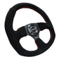 NRG Reinforced Steering Wheel (320mm Horizontal / 330mm Vertical) Suede w/Red Stitch