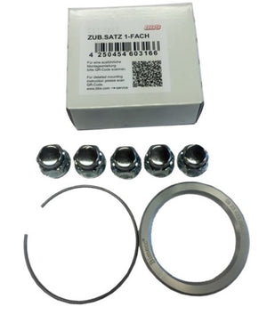 BBS PFS KIT - Infiniti / Nissan - Includes 82mm OD - 66mm ID Ring / 82mm Clip / Lug Nuts