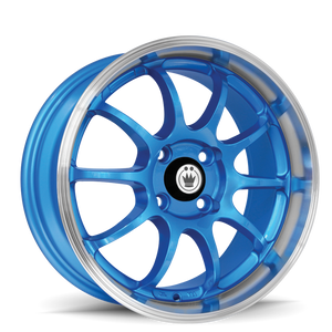 Konig Lightning 15x7 4x100 ET38 Blue/Machine Lip