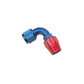 Russell Performance -8 AN Red/Blue 90 Degree Full Flow Hose End