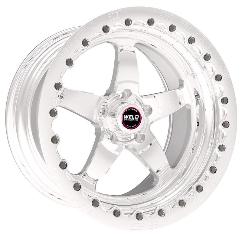 Weld S71 17x10.5 / 5x4.5 BP / 7.9in. BS Polished Wheel (Low Pad) - Polished Single Beadlock MT