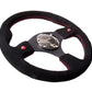 NRG Reinforced Steering Wheel (320mm) Blk Suede w/Dual Buttons