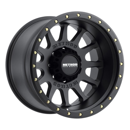 Method MR605 NV 20x12 -52mm Offset 8x180 124.1mm CB Matte Black Wheel