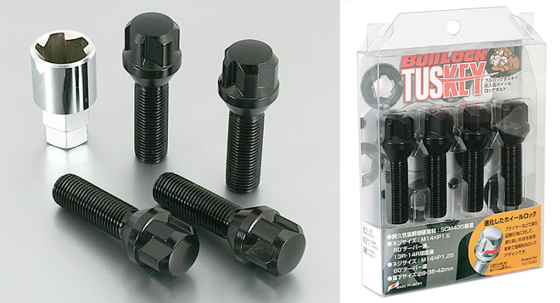 Project Kics Bull Lock Tuskey Bolt 14X1.50 60 Deg/28mm Black