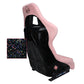 NRG FRP Bucket Seat PRISMA Edition W/ pearlized Back Pink Alcantara - Large