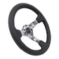 NRG Reinforced Steering Wheel (350mm / 3in. Deep) Blk Leather w/Hydrodipped Digi-Camo Spokes