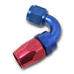 Russell Performance -8 AN Red/Blue 120 Degree Full Flow Swivel Hose End (With 3/4in Radius)