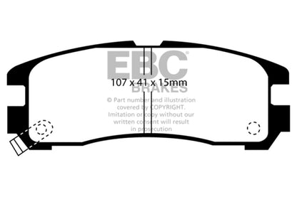 EBC 95-99 Chrysler Sebring Coupe 2.0 Yellowstuff Rear Brake Pads