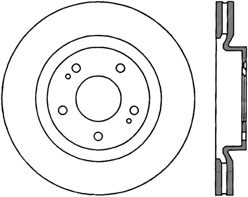 StopTech Power Slot 08-09 Evo 10 Cryo Slotted Right Front Rotor