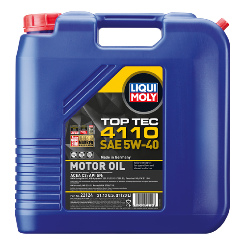 LIQUI MOLY 20L Top Tec 4110 Motor Oil SAE 5W40