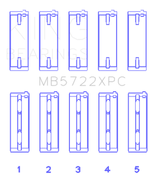 King Mitsubishi 4B11T EVO X 2007+ (Size STDX) Coated Performance Main Bearing Set